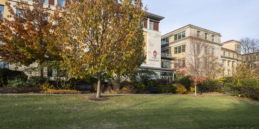 Fall foliage in front of Nancy Nicholas Hall